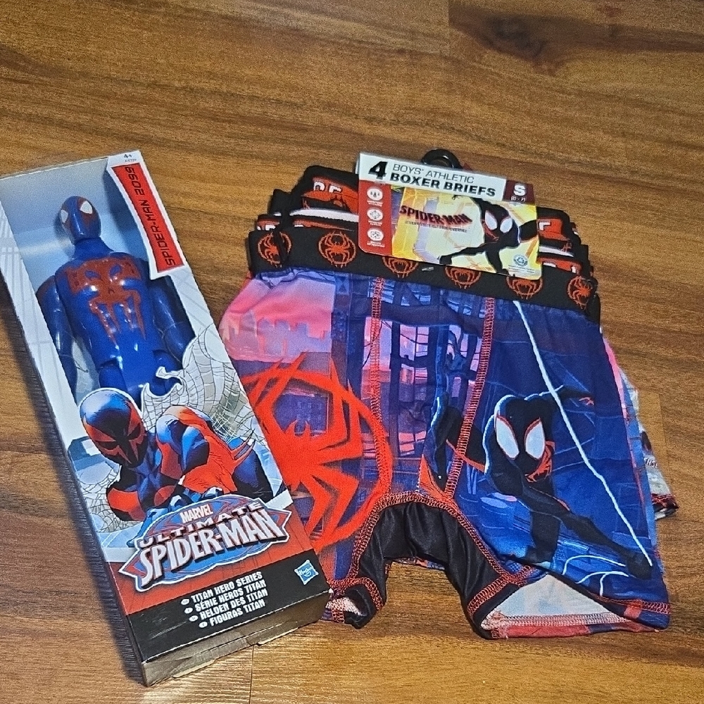 BUNDLE LOT Marvel Spider-Man Superhero  SPIDERMAN DOLL +BOXERS SZ 6-7 NWT
